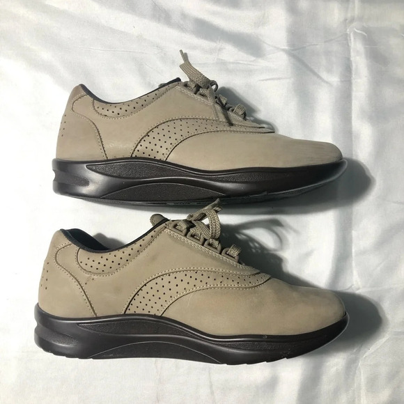 2 Pairs.  S.A.S. Walk Easy Shoes, Sage and Chocolate Nubuck (6.5) - Picture 2 of 16